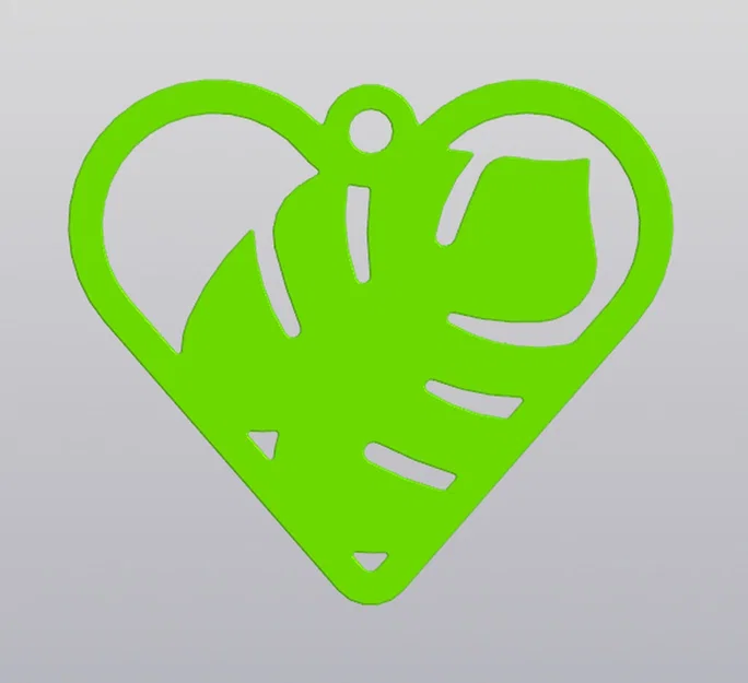 Móc khóa trái tim hình lá Monstera - Quà tặng Valentine độc đáo - Image 1