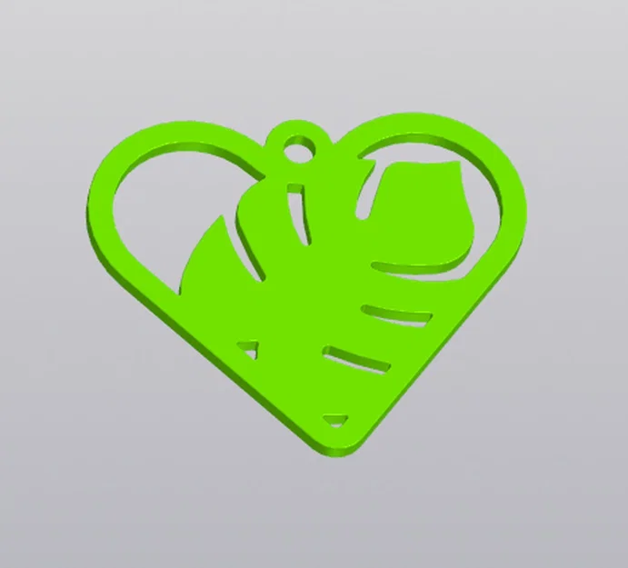 Móc khóa trái tim hình lá Monstera - Quà tặng Valentine độc đáo - Image 2