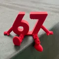 Mô hình con số 67 cách điệu ngộ nghĩnh trang trí để bàn - Thumbnail 1
