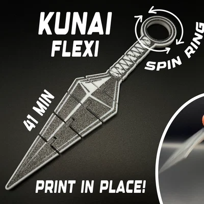 Kunai Flexi Fidget - Mẫu in liền khối (Print in Place)