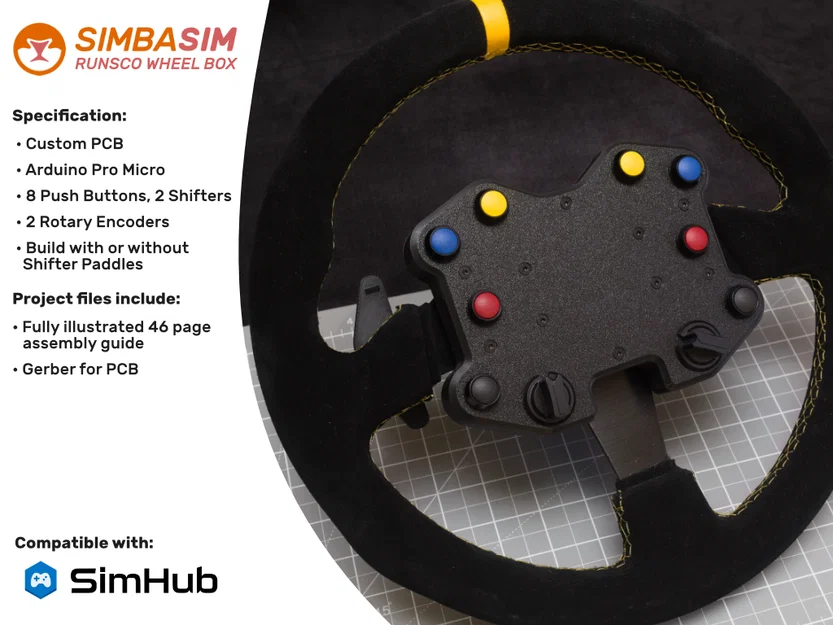 Button Box cho vô lăng SimbaSim Runsco 330mm - Image 1