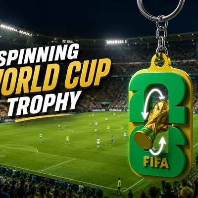 Móc khóa cúp World Cup 2026 xoay độc đáo cho tín đồ bóng đá