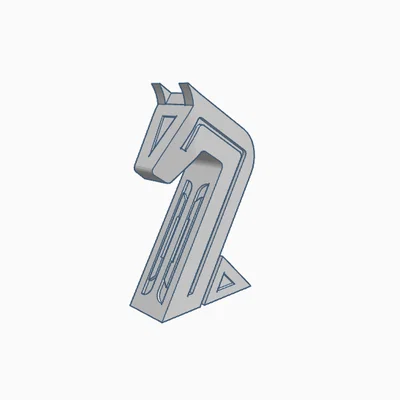 Mô hình quân cờ Mã (Knight) in 3D tối giản không cần support