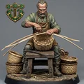 Mô hình 3D Người thợ đan giỏ làng quê - Village Basket Weaver cho RPG - Thumbnail 2
