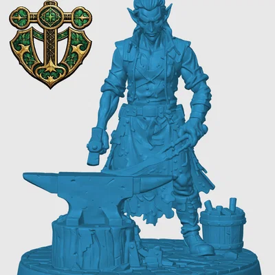 Mô hình Elven Blacksmith (Thợ rèn Tiên tộc) cho game D&D và Tabletop