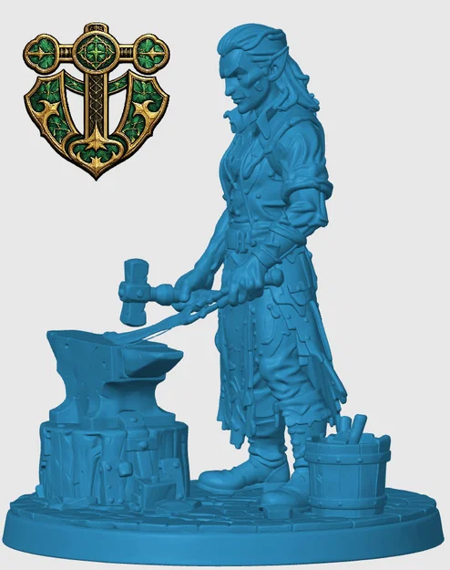 Mô hình Elven Blacksmith (Thợ rèn Tiên tộc) cho game D&D và Tabletop - Image 4