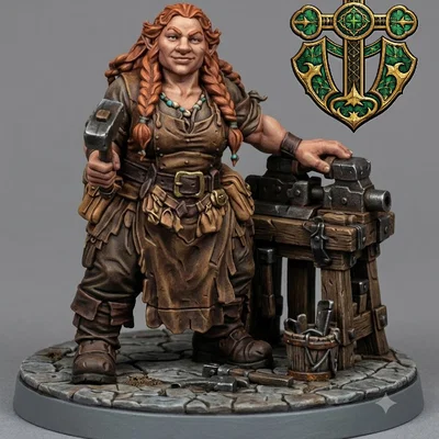 Mô hình Nữ thợ rèn người lùn (Dwarven Female Blacksmith)