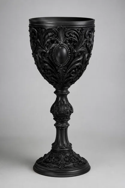 Mẫu Chén Thánh Họa Tiết Cổ Điển In 3D (Ornamental Black Chalice) - Image 1