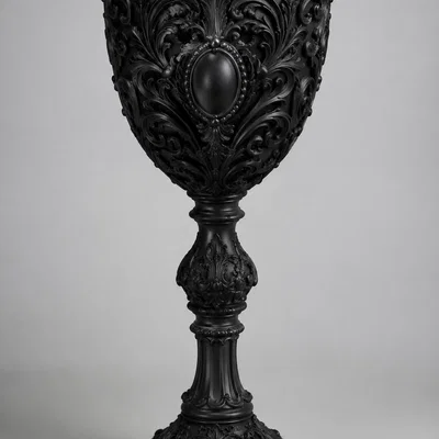 Mẫu Chén Thánh Họa Tiết Cổ Điển In 3D (Ornamental Black Chalice)