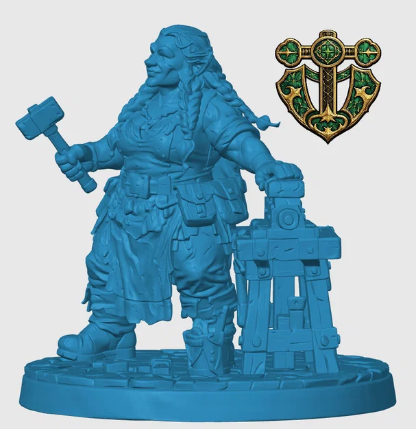 Mô hình Nữ thợ rèn người lùn (Dwarven Female Blacksmith) - Image 3