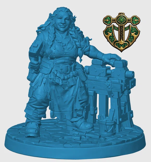 Mô hình Nữ thợ rèn người lùn (Dwarven Female Blacksmith) - Image 4