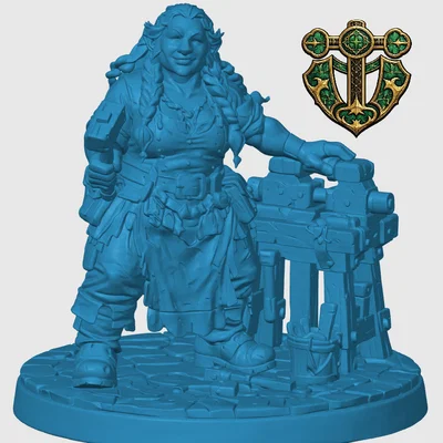Mô hình Nữ thợ rèn người lùn (Dwarven Female Blacksmith)