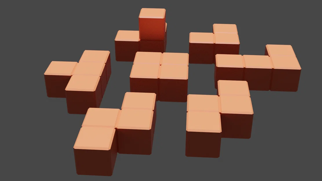 Mô hình giải đố Almost Tetromino Cube - Tự in 3D đơn giản - Image 1