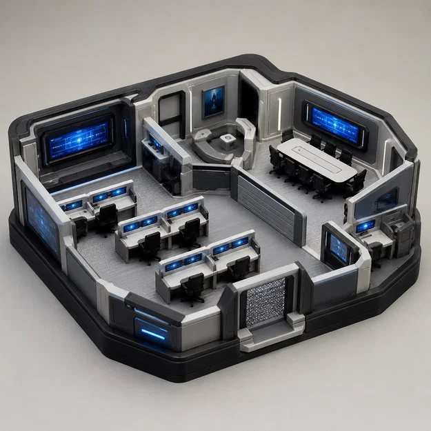 Mô hình văn phòng điều hành tương lai - Mẫu Diorama Sci-Fi độc đáo - Image 1