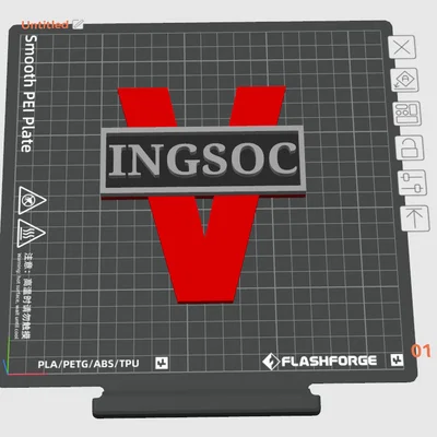 Mô hình 3D biểu tượng INGSOC phong cách 1984 để bàn độc đáo