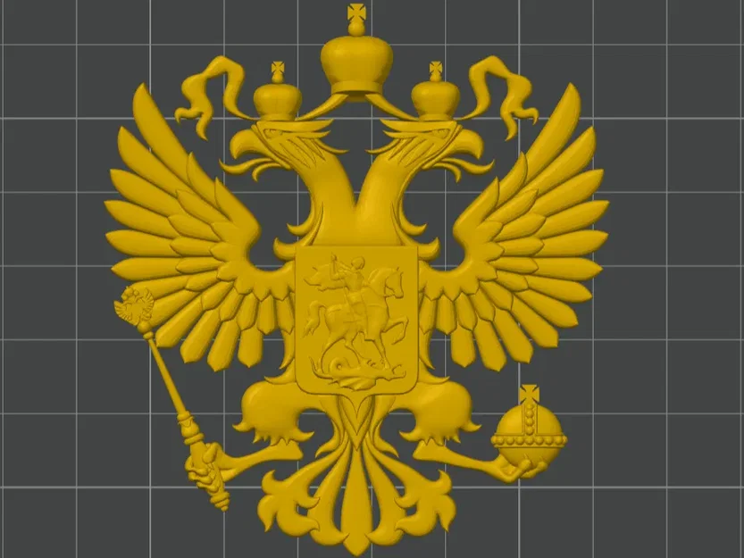Mô hình 3D quốc huy đại bàng hai đầu Nga (Russian Emblem) chi tiết cao - Image 2