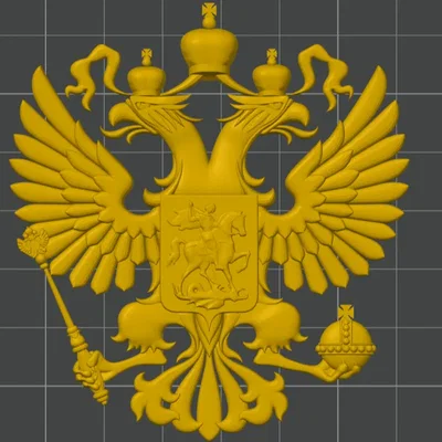 Mô hình 3D quốc huy đại bàng hai đầu Nga (Russian Emblem) chi tiết cao