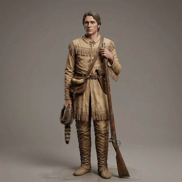 Mô hình in 3D nhân vật lịch sử Davy Crockett đầy chi tiết - Image 1