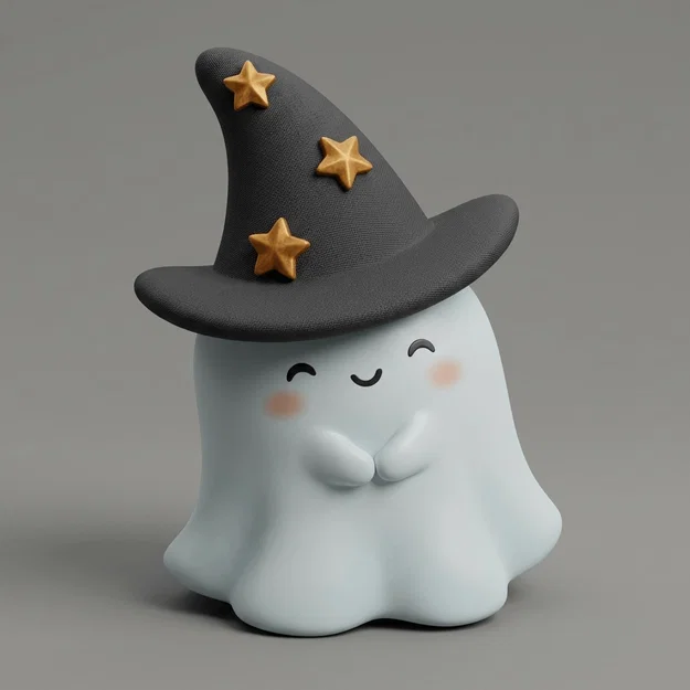 Mô hình 3D Gertrude the Ghost: Bóng ma nhỏ đội nón phù thủy đáng yêu - Image 1