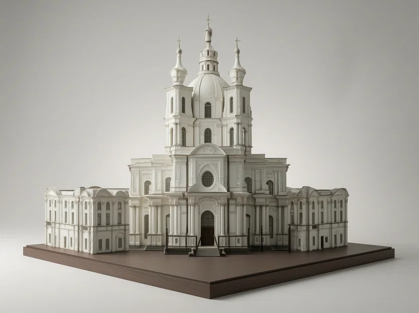 Mô hình 3D Nhà thờ Smolny - Kiến trúc Nga cổ điển tinh tế - Image 1