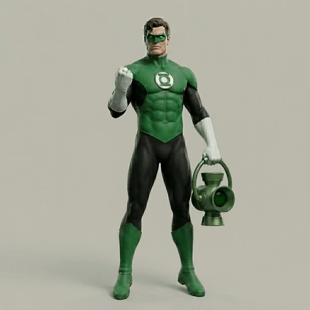 Mô hình 3D Green Lantern cùng chiếc đèn quyền năng cho người sưu tầm - Image 1