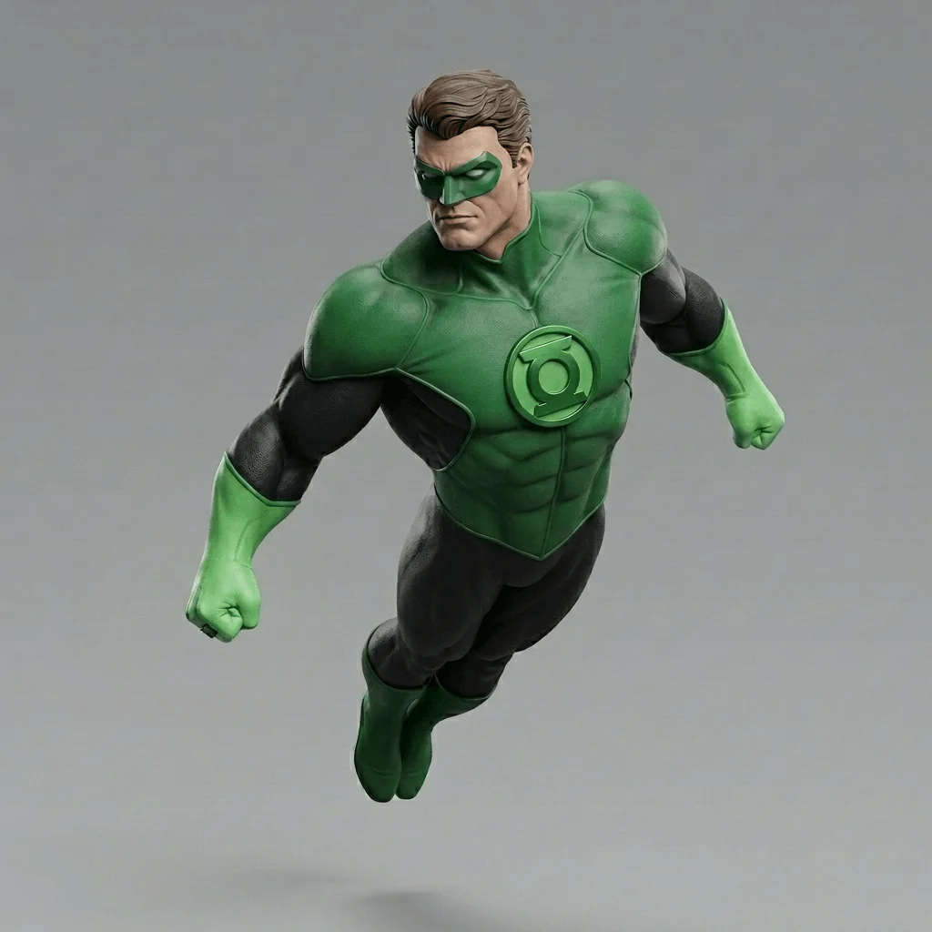 Mô hình 3D Green Lantern siêu anh hùng đang bay để in 3D 1