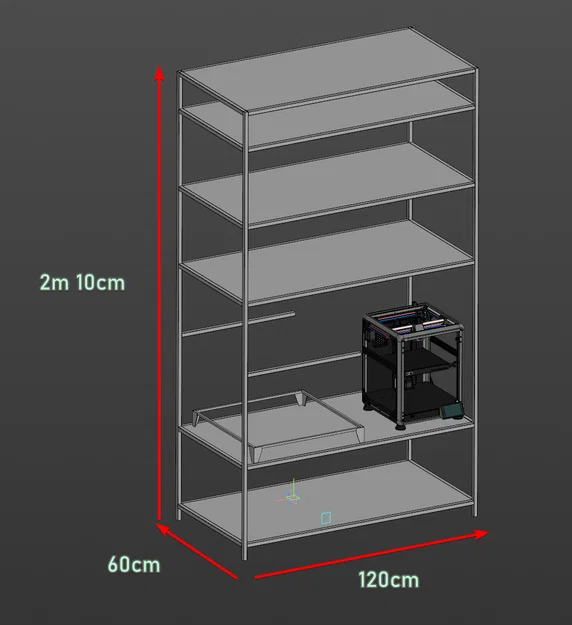 Kệ đa năng nhiều tầng cho workshop / hobby (2.1m) (Thiết kế trên КОМПАС 3D) - Image 1