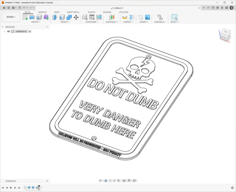 Biển cảnh báo hài hước Do Not Dumb - Mẫu in 3D độc lạ cho văn phòng - Image 3