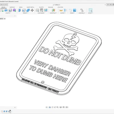 Biển cảnh báo hài hước Do Not Dumb - Mẫu in 3D độc lạ cho văn phòng