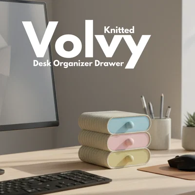 Volvy - Hộp lưu trữ để bàn họa tiết đan len