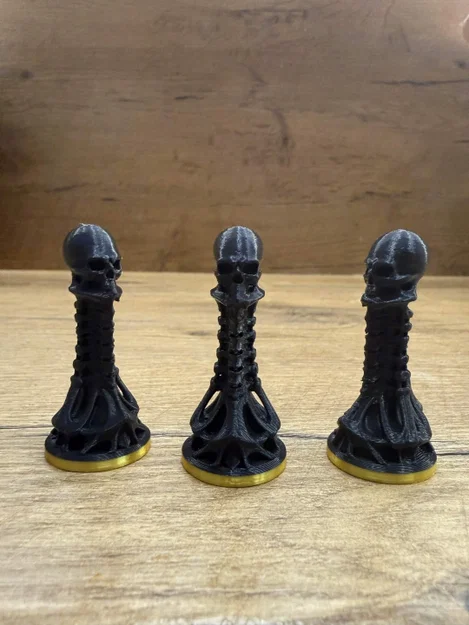 Bộ Cờ Vua Đầu Lâu Gothic – File 3MF Đa Màu & STL Đơn Sắc - Image 3