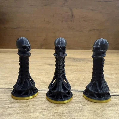 Bộ Cờ Vua Đầu Lâu Gothic – File 3MF Đa Màu & STL Đơn Sắc