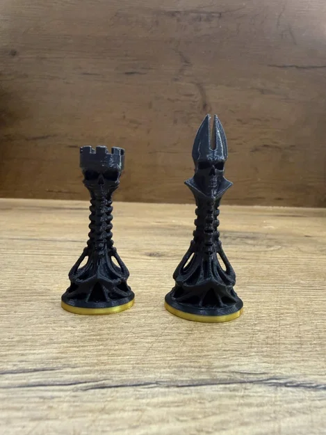 Bộ Cờ Vua Đầu Lâu Gothic – File 3MF Đa Màu & STL Đơn Sắc - Image 4