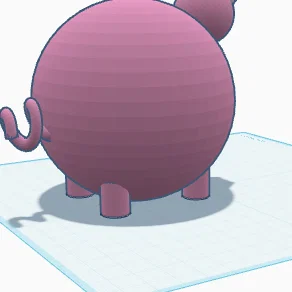 Mô hình 3D chú heo béo mập (Fat Pig) đáng yêu để bàn