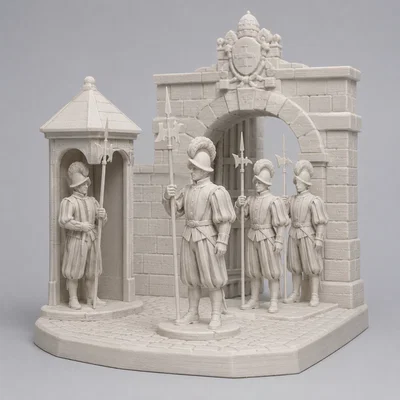 Mô hình in 3D đội cận vệ Thụy Sĩ Swiss Guards tại Vatican