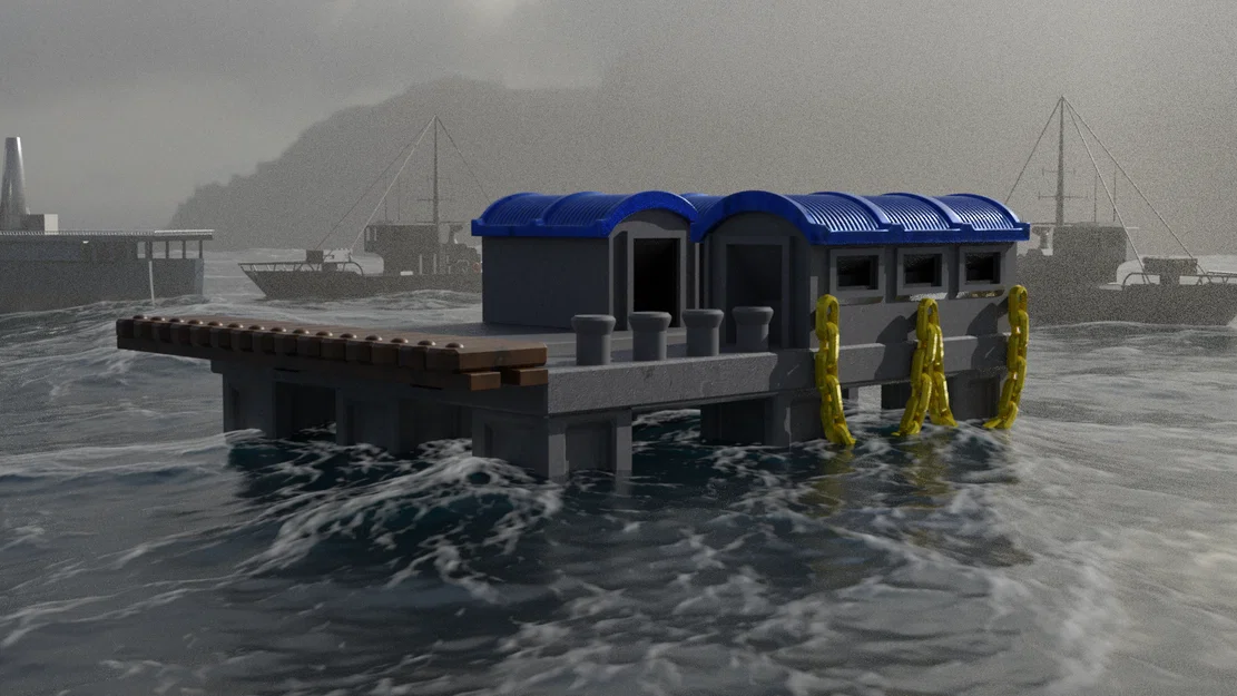 Mô hình xưởng đóng tàu - Boat Yard (Red Alert) - Image 4