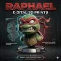 Mô hình 3D tượng bán thân Raphael Ninja Rùa (TMNT) độc đáo - Thumbnail 1