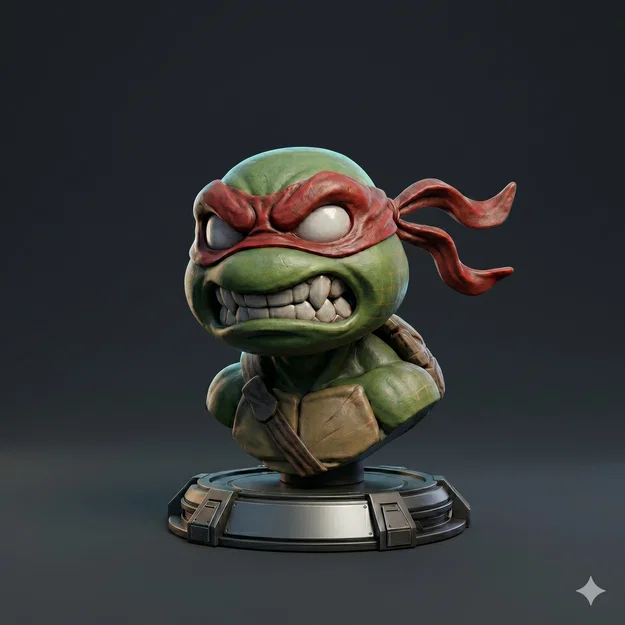 Mô hình 3D tượng bán thân Raphael Ninja Rùa (TMNT) độc đáo - Image 2
