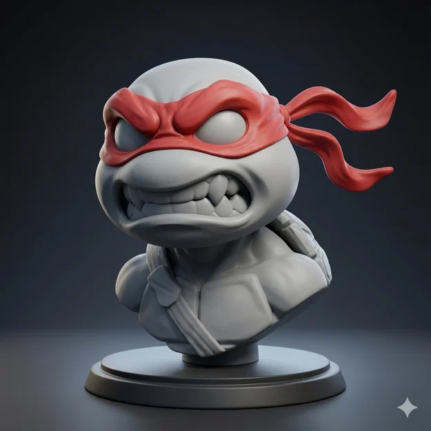 Mô hình 3D tượng bán thân Raphael Ninja Rùa (TMNT) độc đáo - Image 3