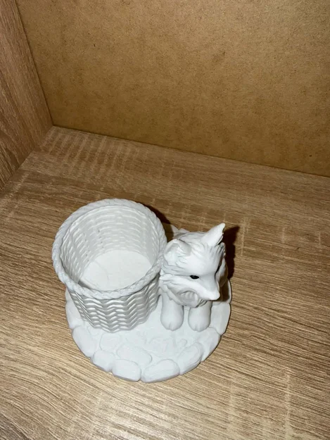 Ống cắm bút hình Chó Sói dễ thương – Đồ trang trí bàn làm việc - Image 4