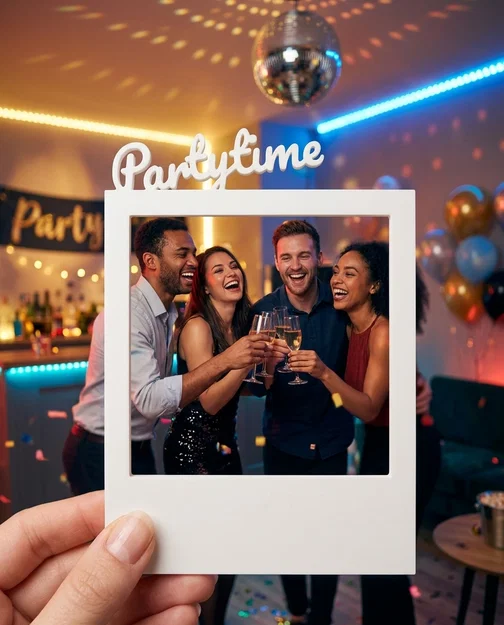 Khung Hình Polaroid "Partytime" - Phụ Kiện Chụp Ảnh Cưới & Tiệc Tùng - Image 1