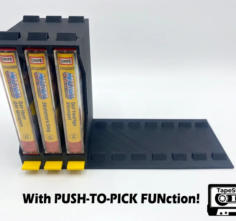 TapeStack BASE - Giá đỡ băng cassette với cơ chế nhấn để lấy