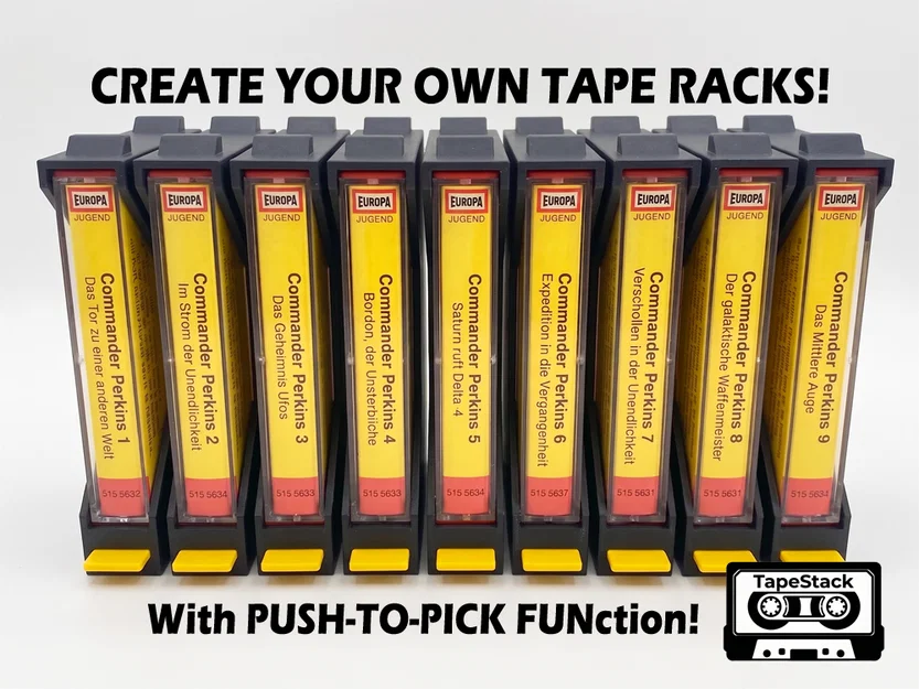 TapeStack RACK - Kệ đựng băng cassette với tính năng PUSH-TO-PICK thú vị - Image 2
