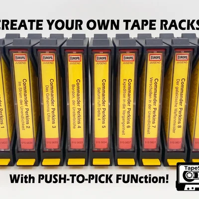 TapeStack RACK - Kệ đựng băng cassette với tính năng PUSH-TO-PICK thú vị