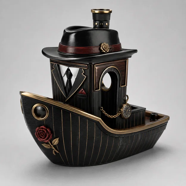 Mô hình 3D Benchy phong cách Gangster lịch lãm - File STL chất lượng - Image 1