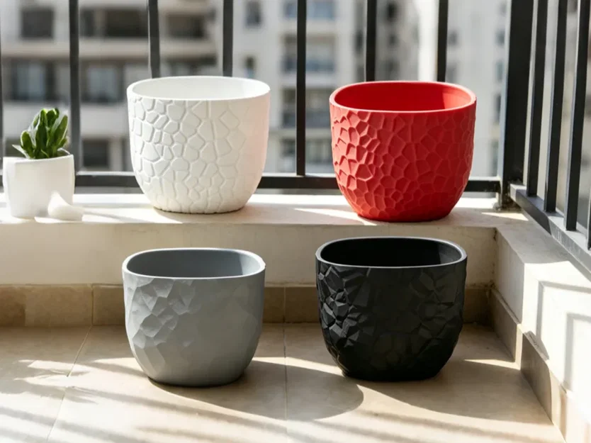 Chậu cây cảnh in 3D họa tiết vân gỗ tinh tế trang trí nhà cửa - Image 4