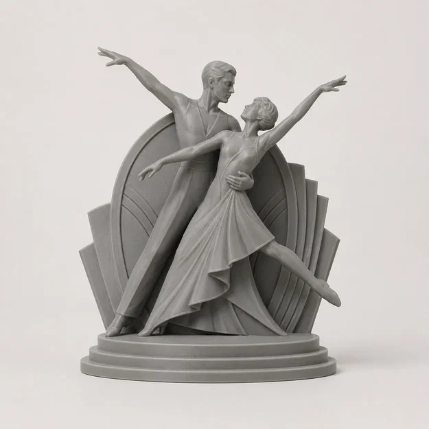 Mô hình in 3D cặp đôi khiêu vũ phong cách Art Deco nghệ thuật - Image 1