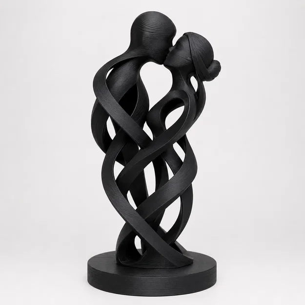 Mô hình in 3D cặp đôi ôm nhau trừu tượng (Abstract Embrace) nghệ thuật - Image 1