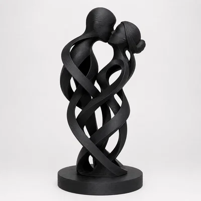 Mô hình in 3D cặp đôi ôm nhau trừu tượng (Abstract Embrace) nghệ thuật