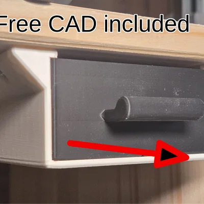 Ngăn kéo dưới bàn - Tùy chỉnh kích thước bằng CAD miễn phí